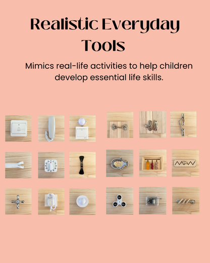 Customizable Montessori Busy Board – Sensory Activity Toy for Toddlers | Fine Motor Skills & Early Learning