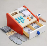 Wooden Toy Cash Register with Barcode Scanner &amp; Credit Card Terminal