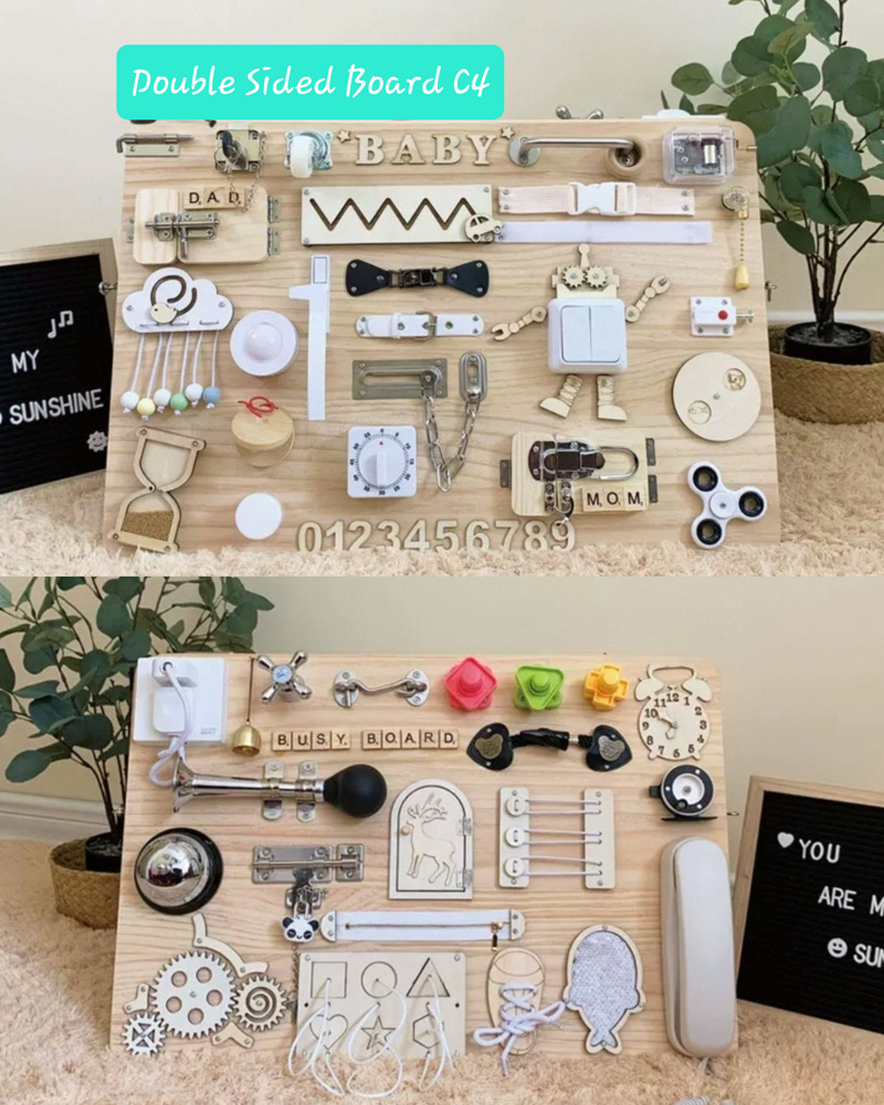 Customizable Montessori Busy Board – Sensory Activity Toy for Toddlers | Fine Motor Skills & Early Learning