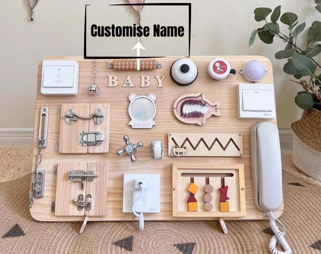 Customizable Montessori Busy Board – Sensory Activity Toy for Toddlers | Fine Motor Skills & Early Learning