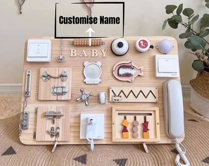 Customizable Montessori Busy Board – Sensory Activity Toy for Toddlers | Fine Motor Skills & Early Learning