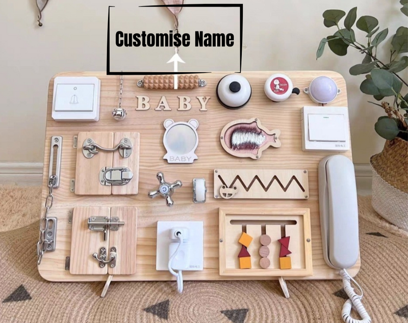 Customizable Montessori Busy Board – Sensory Activity Toy for Toddlers | Fine Motor Skills & Early Learning