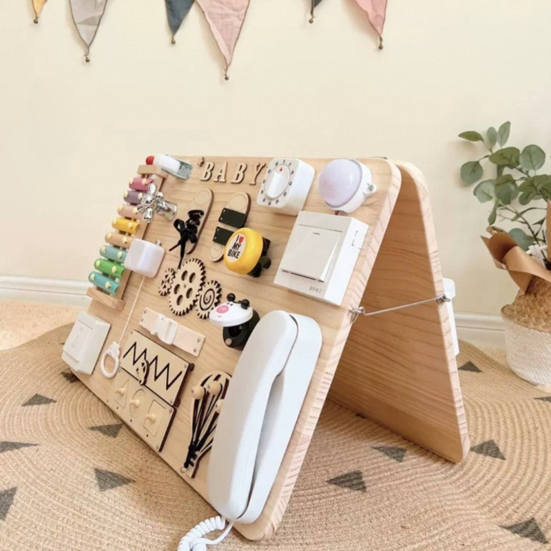 Customizable Montessori Busy Board – Sensory Activity Toy for Toddlers | Fine Motor Skills & Early Learning