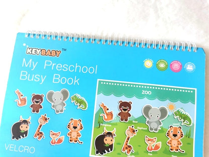 Interactive Busy Book for Preschoolers – 12 Educational Themes with Velcro Play