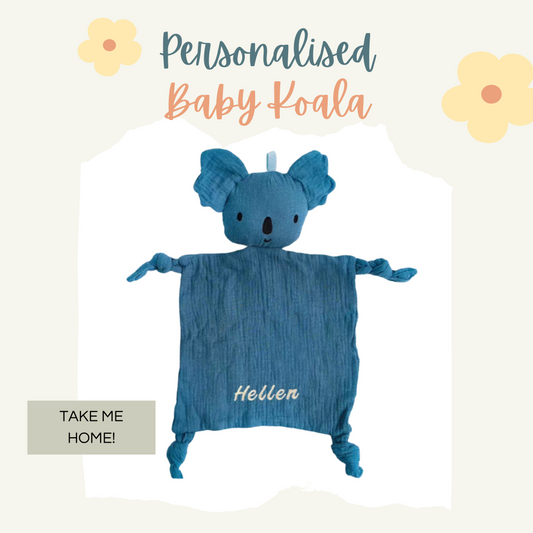 Personalised Baby Lovey | Soft Cotton Comforter with Embroidered Name | Teething & Sleep Soothing Toy for Newborns