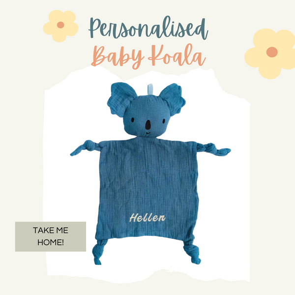 Personalised Baby Lovey | Soft Cotton Comforter with Embroidered Name | Teething & Sleep Soothing Toy for Newborns