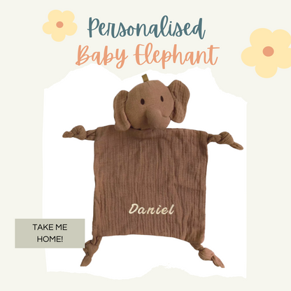Personalised Baby Lovey | Soft Cotton Comforter with Embroidered Name | Teething & Sleep Soothing Toy for Newborns