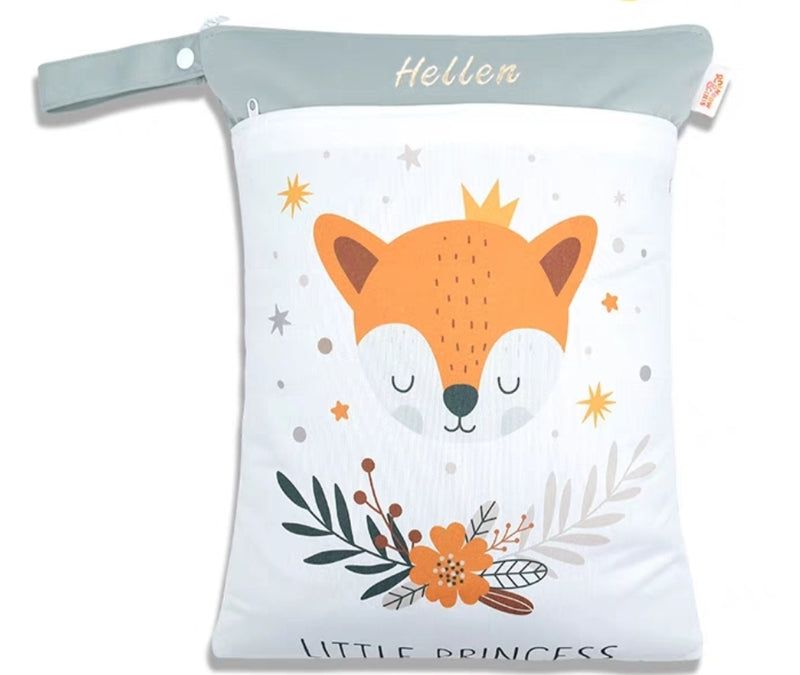 Personalised Embroidered Double Zip Waterproof Wet Bag – Durable & Stylish Storage for Kids & Travel (40 x 30 cm)