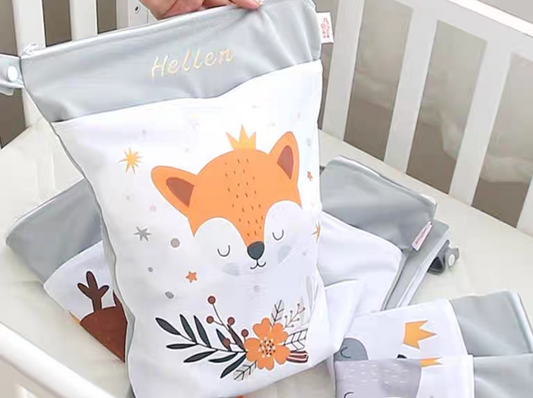 Personalised Embroidered Double Zip Waterproof Wet Bag – Durable & Stylish Storage for Kids & Travel (40 x 30 cm)