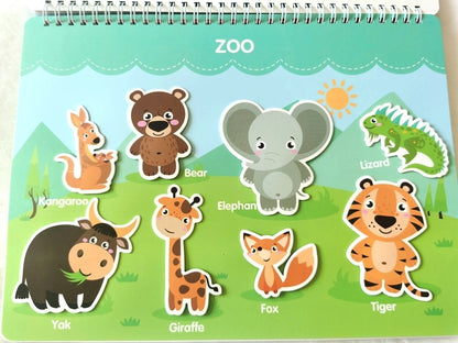 Interactive Busy Book for Preschoolers – 12 Educational Themes with Velcro Play